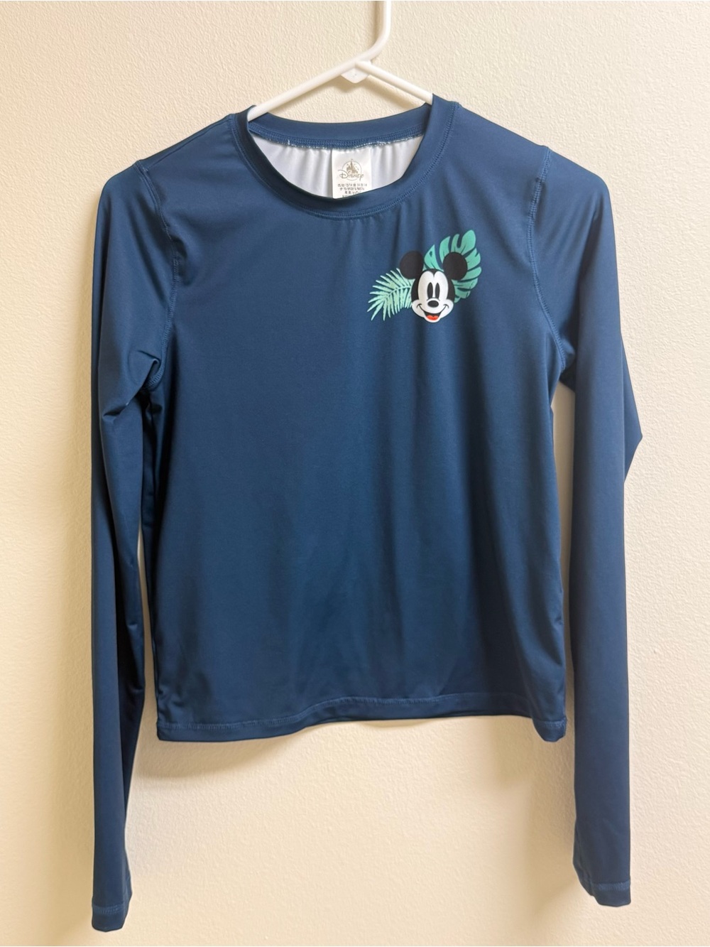 Disney kids Mickey Mouse Navy Blue Long Sleeve Graphic Rash Guard size 13/14